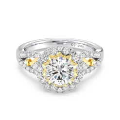 Enchanted Star Lab Grown Diamond 14K Gold Majestic Princess Halo Engagement Ring
