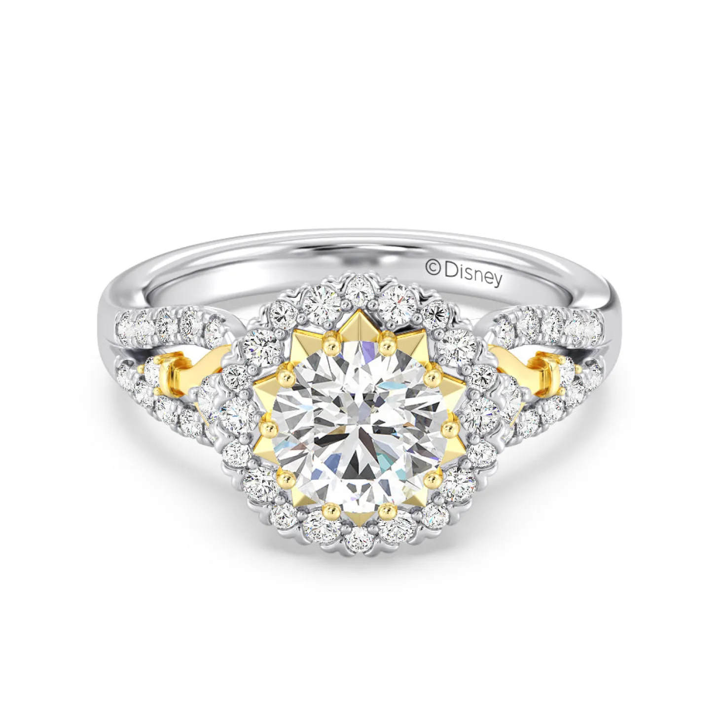 Enchanted Star Lab Grown Diamond 14K Gold Majestic Princess Halo Engagement Ring