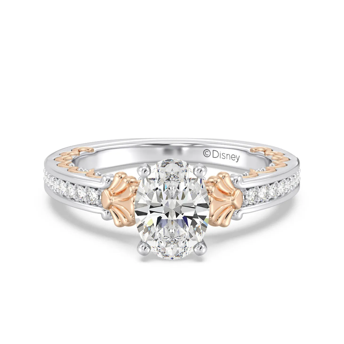 Enchanted Star Lab Grown Diamond 14K Gold Ariel Two-Tone In-Lay Engagement Ring