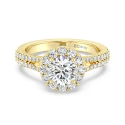 Enchanted Star Lab Grown Diamond 14K Gold Cinderella Split Shank Halo Engagement Ring