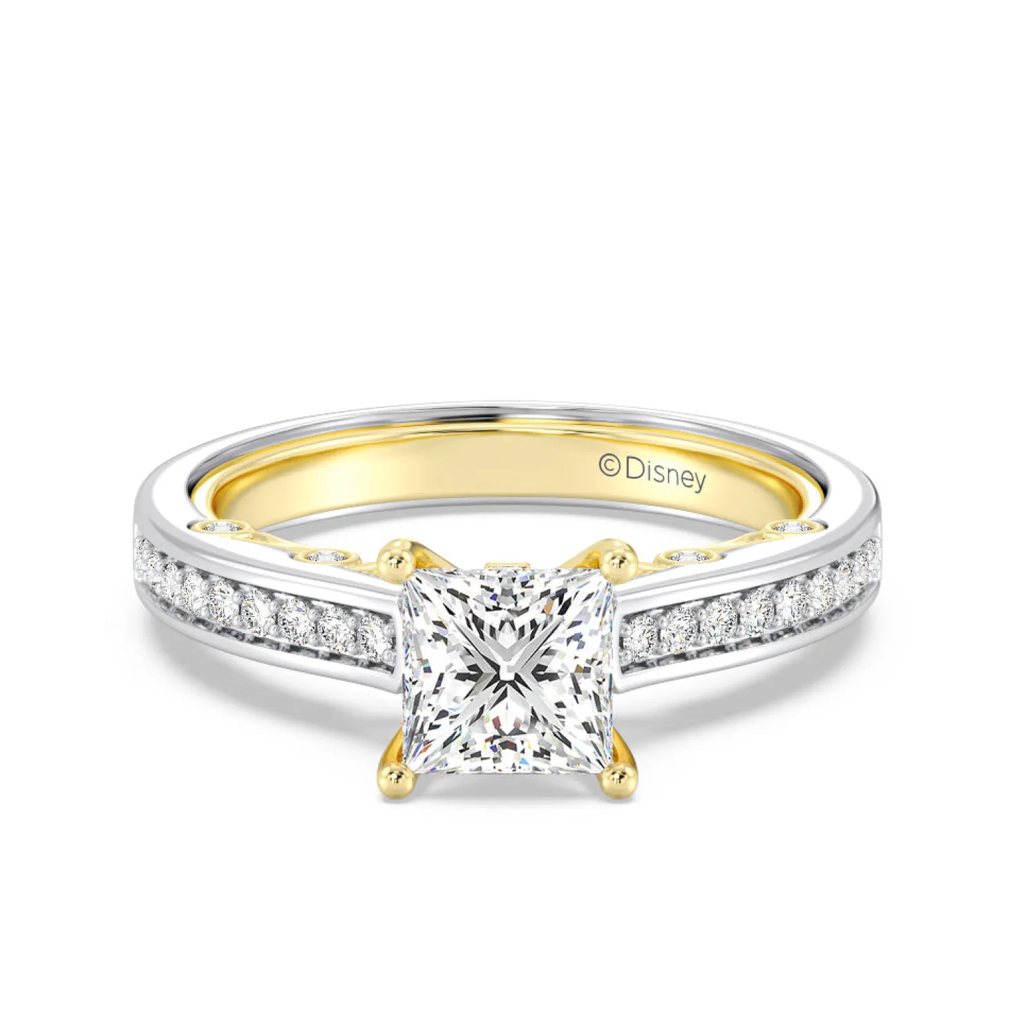 Enchanted Star Lab Grown Diamond 14K Gold Snow White Bow Engagement Ring Set