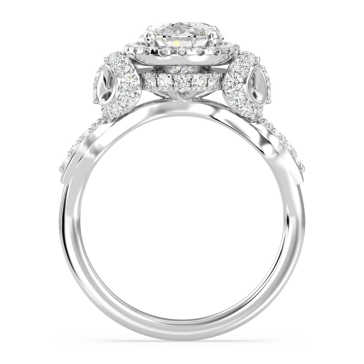 Enchanted Star Lab Grown Diamond 14K Gold Snow White Halo Engagement Ring