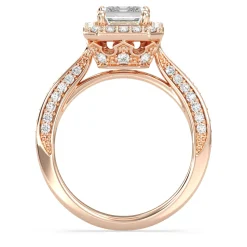 Enchanted Star Lab Grown Diamond 14K Gold Majestic Princess Tapered Shank Engagement Ring