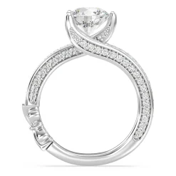 Enchanted Star Lab Grown Diamond 14K Gold Snow White Tapered Shank Engagement Ring