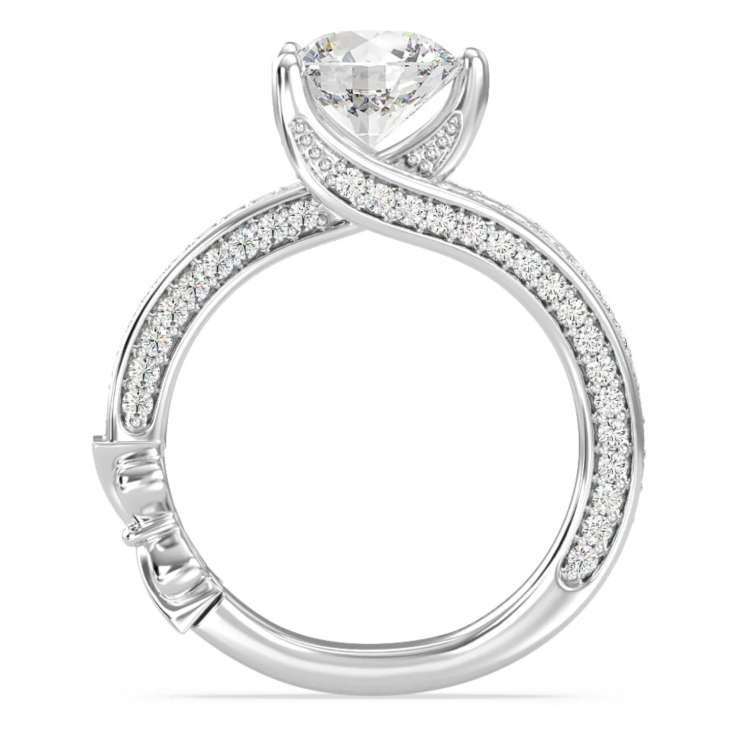 Enchanted Star Lab Grown Diamond 14K Gold Snow White Tapered Shank Engagement Ring
