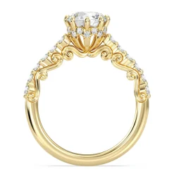 Enchanted Star Lab Grown Diamond 14K Gold Cinderella Filigree Engagement Ring