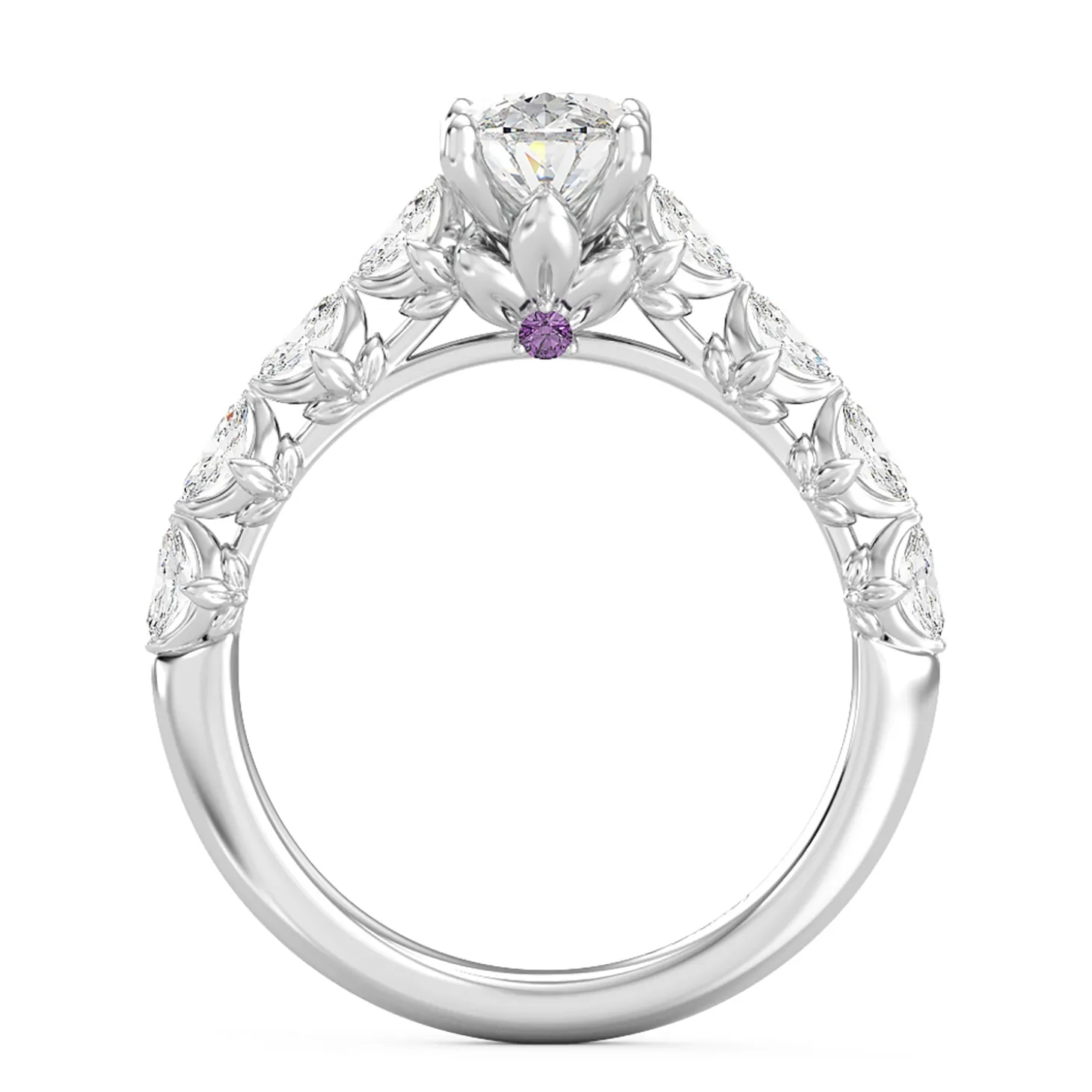 Enchanted Star Lab Grown Diamond 14K Gold Rapunzel Magic Flower Engagement Ring