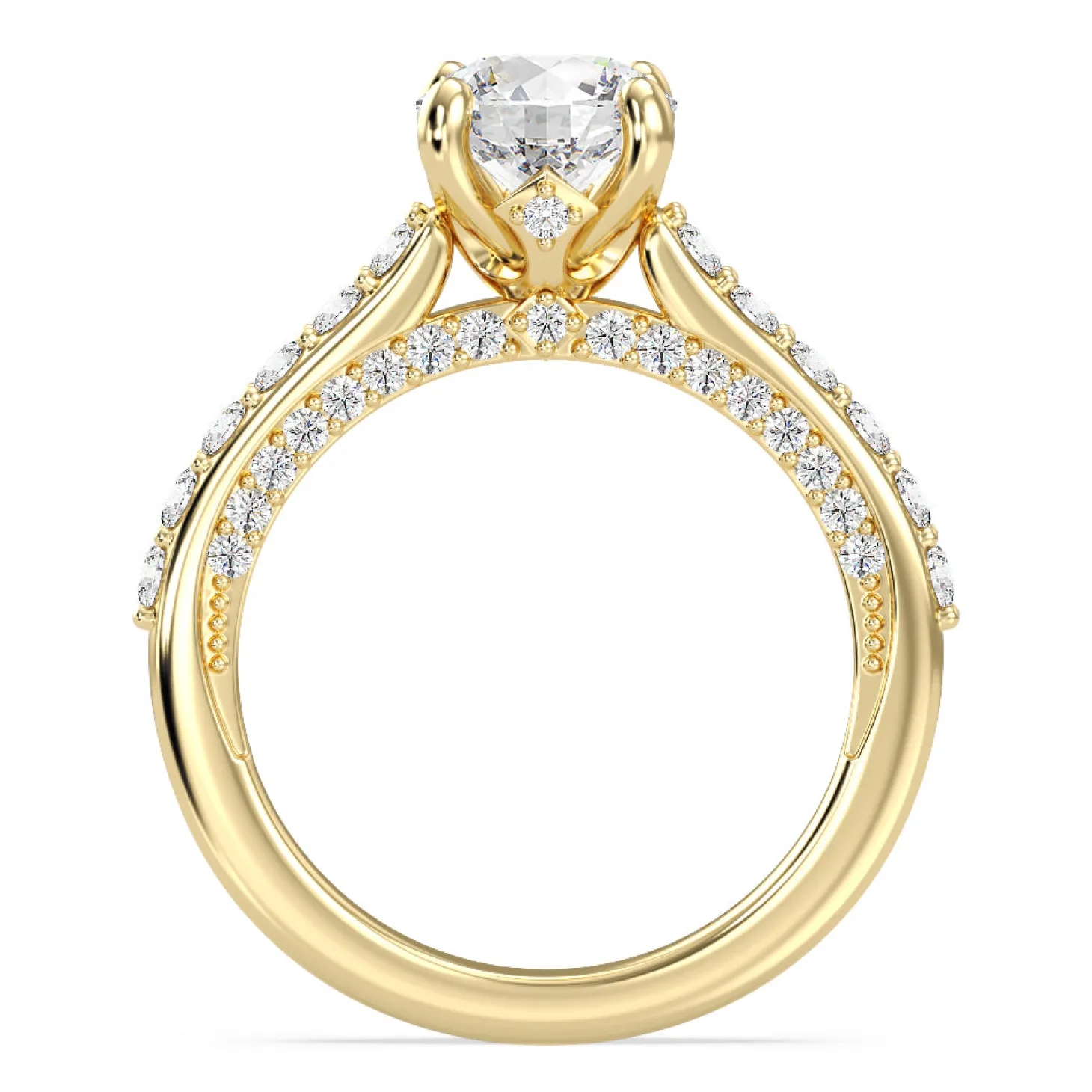 Enchanted Star Lab Grown Diamond 14K Gold Aurora Engagement Ring with Hidden Accent Details