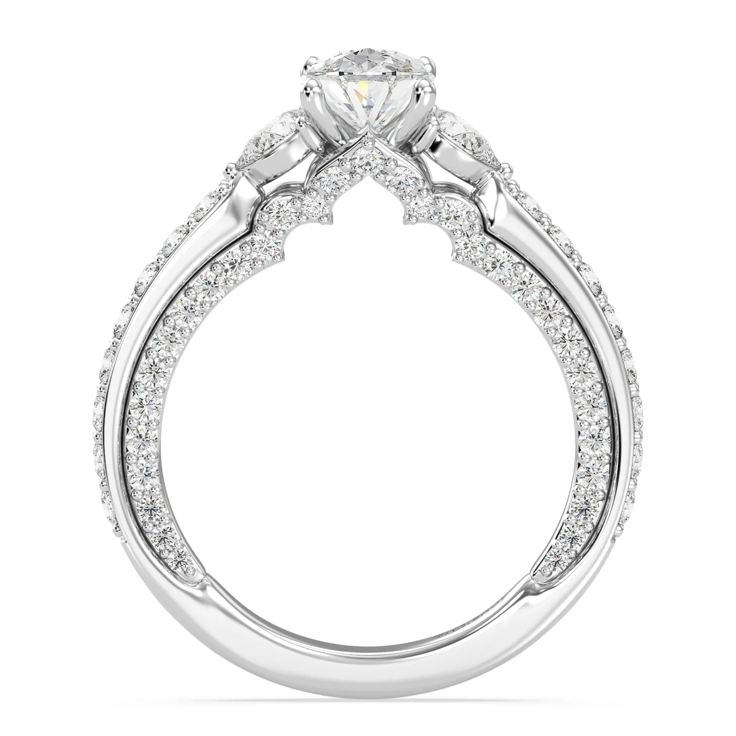 Enchanted Star Lab Grown Diamond 14K Gold Jasmine Three Stone Engagement Ring