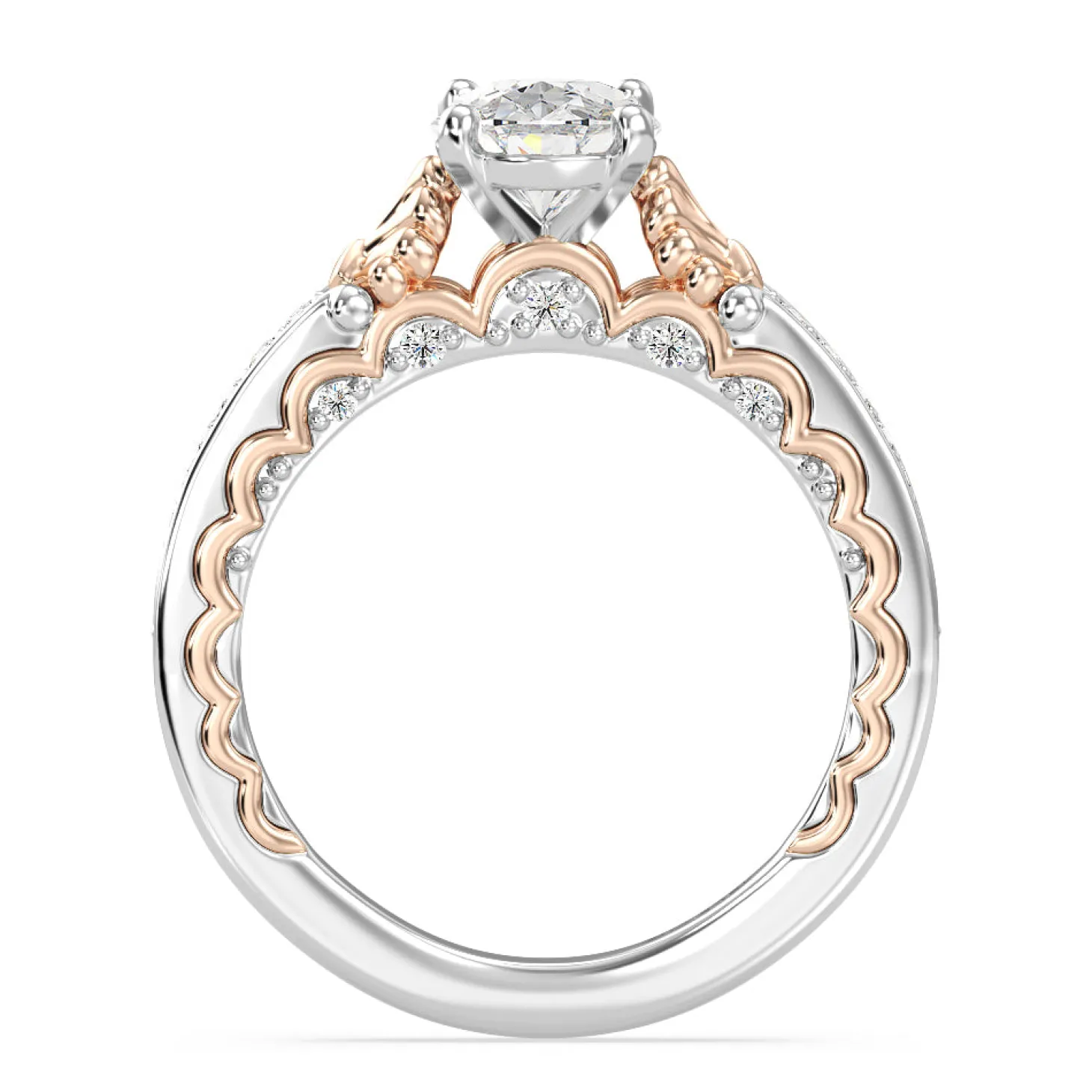 Enchanted Star Lab Grown Diamond 14K Gold Ariel Two-Tone In-Lay Engagement Ring