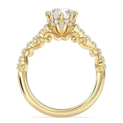 Enchanted Star Lab Grown Diamond 14K Gold Cinderella Filigree Engagement Ring