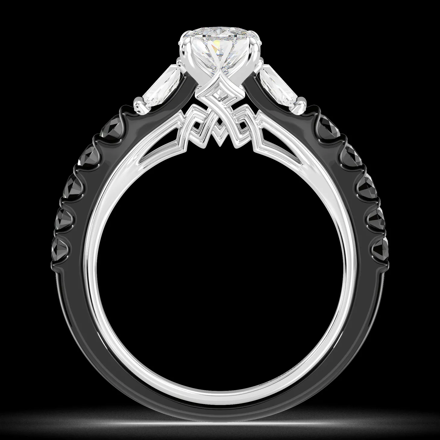 Enchanted Star Lab Grown Diamond 14K Gold Evil Queen Two Tone Engagement Ring