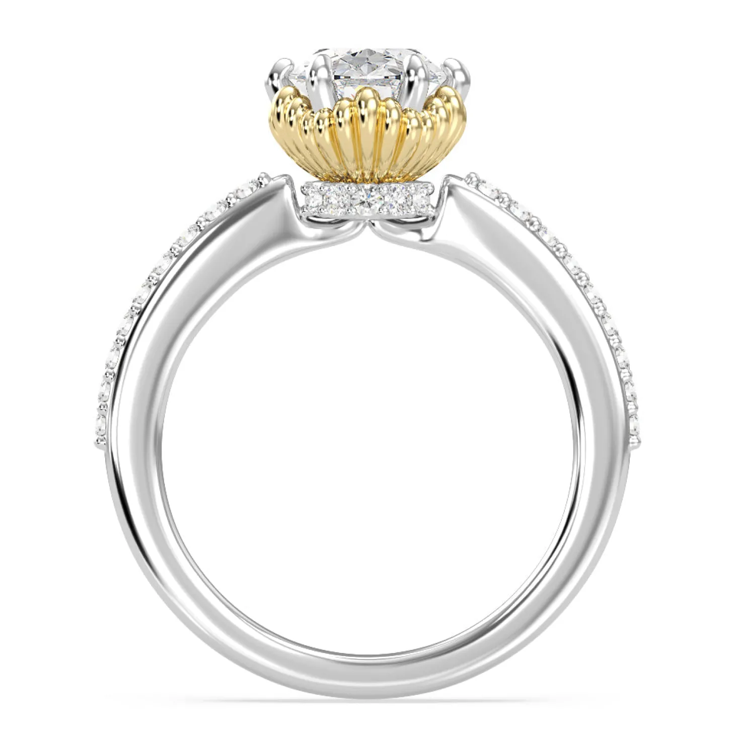 Enchanted Star Lab Grown Diamond 14K Gold Ariel Seashell Basket Engagement Ring