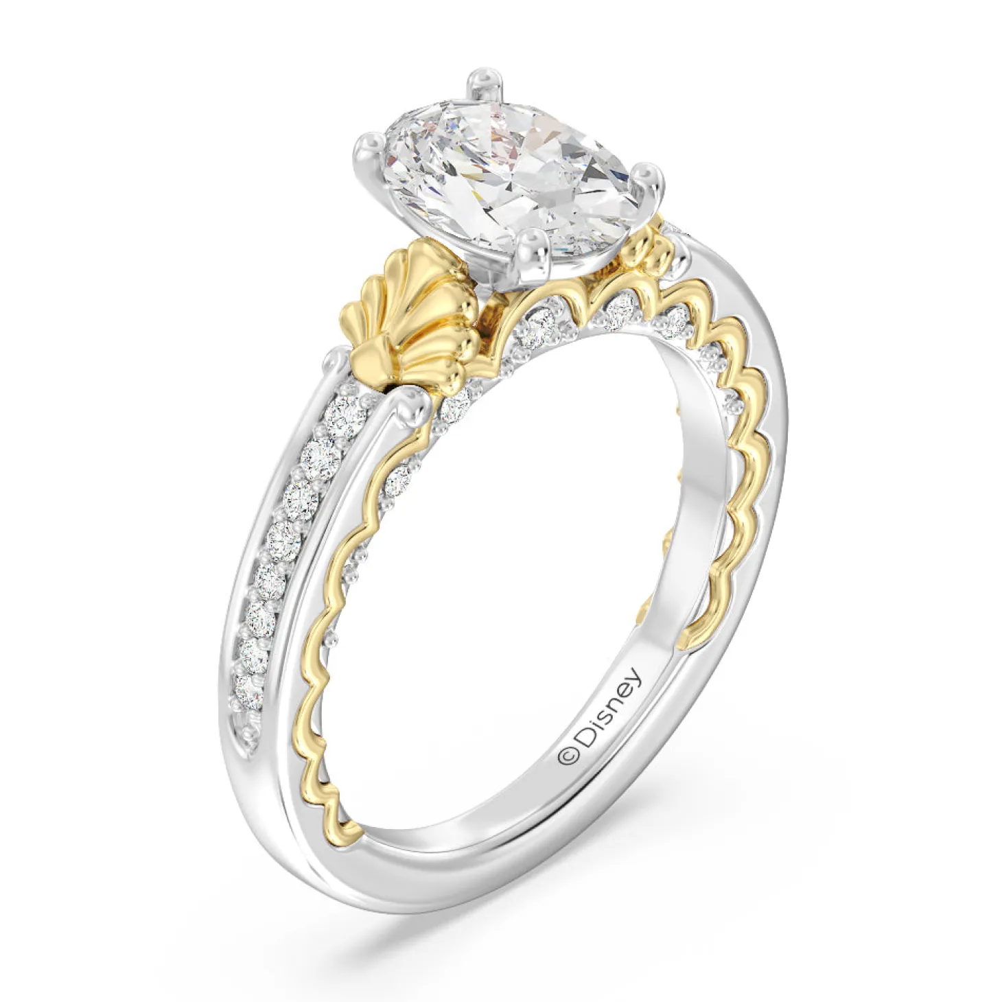 Enchanted Star Lab Grown Diamond 14K Gold Ariel Two-Tone In-Lay Engagement Ring