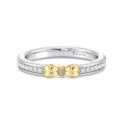 Enchanted Star Lab Grown Diamond 14K Gold Snow White Bow Engagement Ring Set